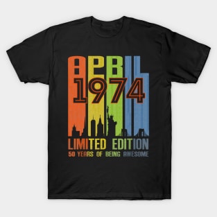 April 1974 50 Years Of Being Awesome Limited Edition T-Shirt